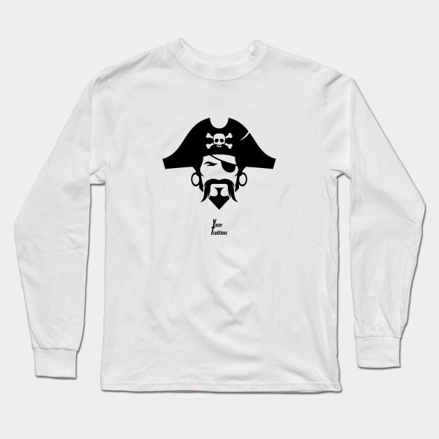 Pirate Head Long Sleeve T-Shirt by YinzerTraditions